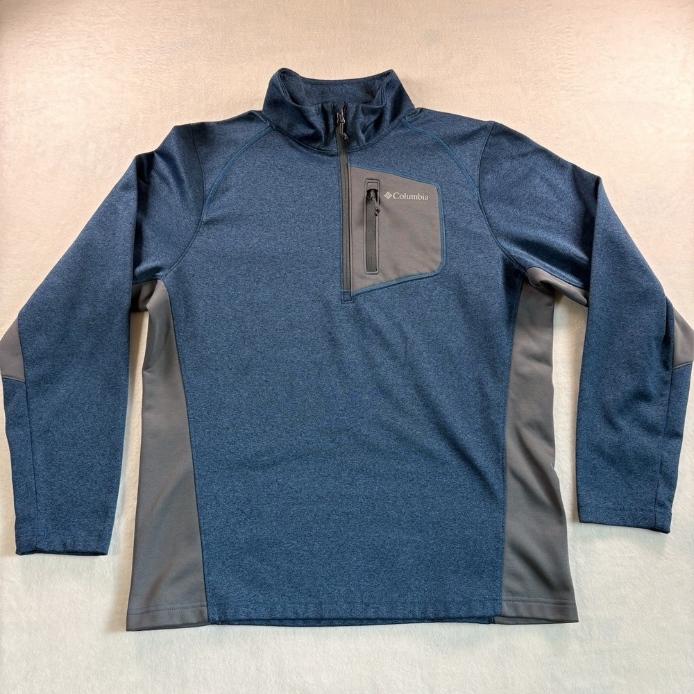 Columbia Jackson Creek Men's Half Zip Long Sleeve Fleece Pullover Med Blue 1/4